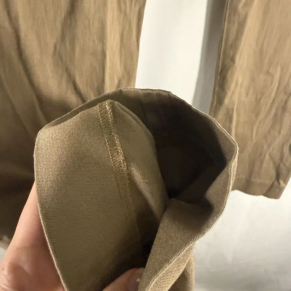 J. Crew Bowery Pants Men's 38x32 Khaki Stretch Flat Front Slash Pockets Slim